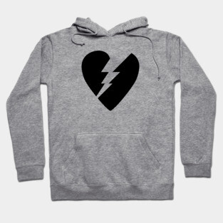 Black Broken Flash Heart Hoodie