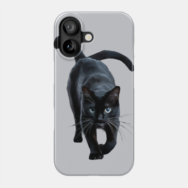 Black Cat Double Tail Phone Case by animegirlnft