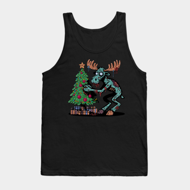 Christmas Moose Zombie Tank Top by H. R. Sinclair