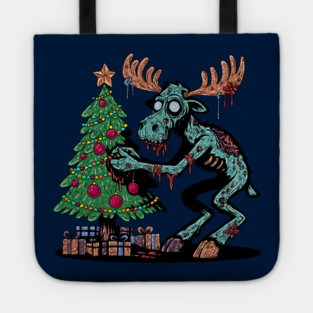 Christmas Moose Zombie Tote
