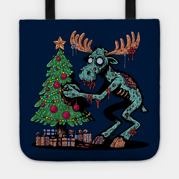 Christmas Moose Zombie Tote by H. R. Sinclair