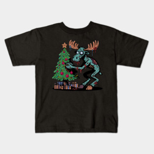 Christmas Moose Zombie Kids T-Shirt