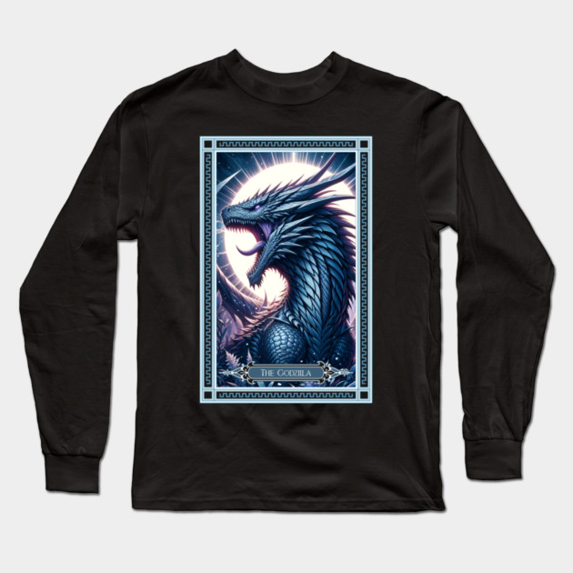 The Godzilla Tarot Card Long Sleeve T-Shirt by HolidayBug