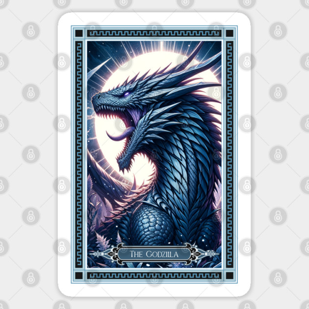 The Godzilla Tarot Card Sticker by HolidayBug