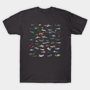 Various Colorful Airplanes and Helicopters T-Shirt