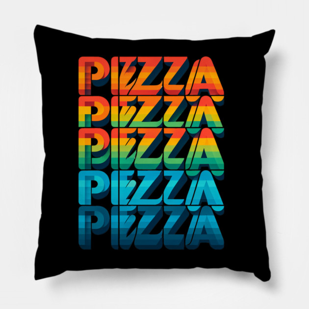 Pizza Lover Retro Style Pillow by logiamerch