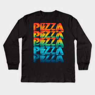 Pizza Lover Retro Style Kids Long Sleeve T-Shirt