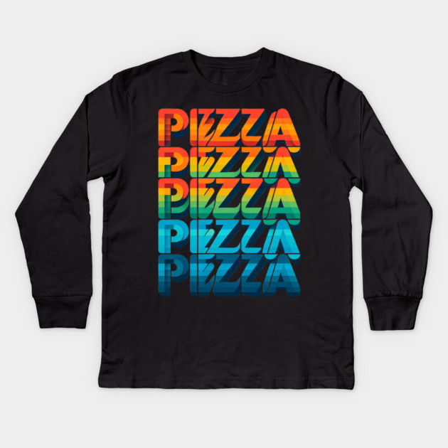 Pizza Lover Retro Style Kids Long Sleeve T-Shirt by logiamerch