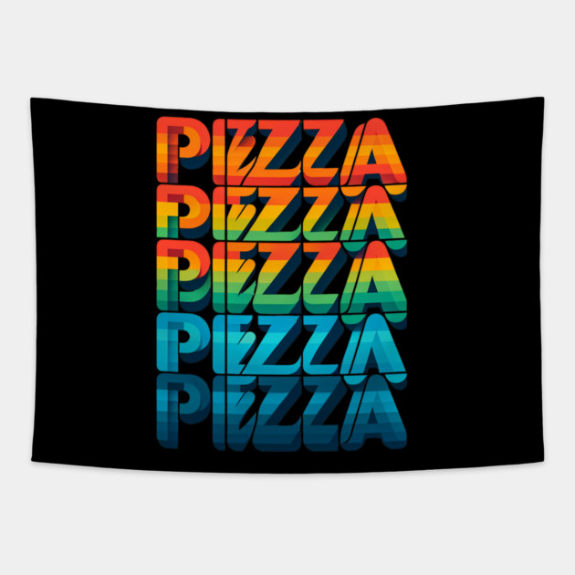 Pizza Lover Retro Style Tapestry by logiamerch