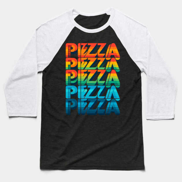 Pizza Lover Retro Style Baseball T-Shirt by logiamerch