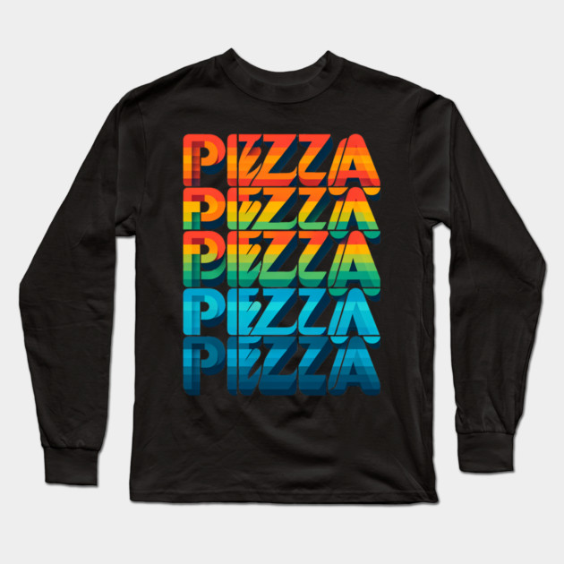 Pizza Lover Retro Style Long Sleeve T-Shirt by logiamerch