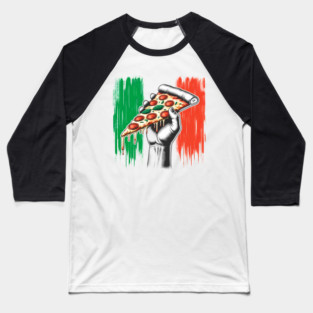 Pizza Lover Italian Flag Colors Baseball T-Shirt