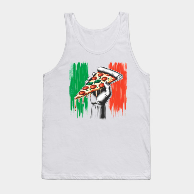 Pizza Lover Italian Flag Colors Tank Top by logiamerch