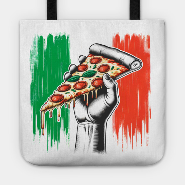 Pizza Lover Italian Flag Colors Tote by logiamerch