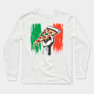 Pizza Lover Italian Flag Colors Long Sleeve T-Shirt