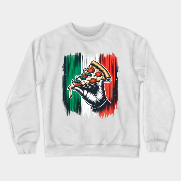 Pizza Lover Italian Colors Flag Style Crewneck Sweatshirt by logiamerch