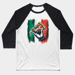 Pizza Lover Italian Colors Flag Style Baseball T-Shirt