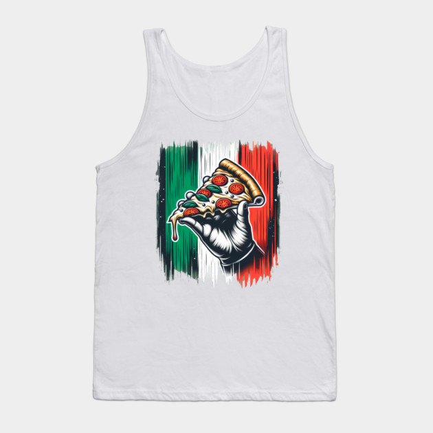 Pizza Lover Italian Colors Flag Style Tank Top by logiamerch