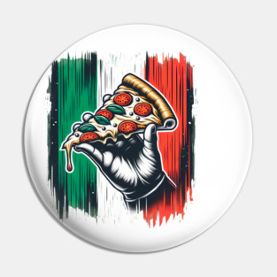 Pizza Lover Italian Colors Flag Style Pin