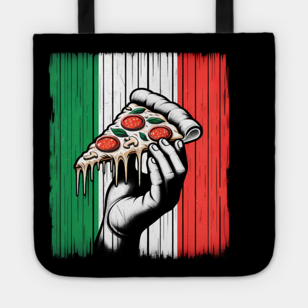 Pizza Lover Italian Flag Colors Tote by logiamerch
