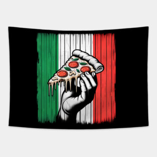 Pizza Lover Italian Flag Colors Tapestry