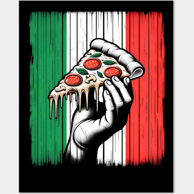 Pizza Lover Italian Flag Colors Wall Art by logiamerch