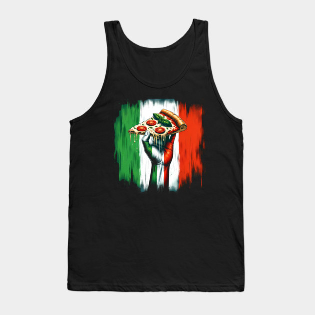 Pizza Lover Italian Flag Colors Tank Top by logiamerch