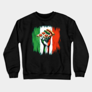 Pizza Lover Italian Flag Colors Crewneck Sweatshirt
