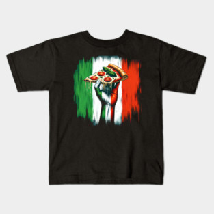 Pizza Lover Italian Flag Colors Kids T-Shirt