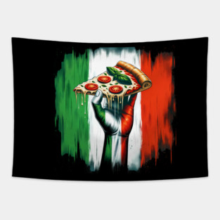 Pizza Lover Italian Flag Colors Tapestry