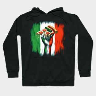 Pizza Lover Italian Flag Colors Hoodie