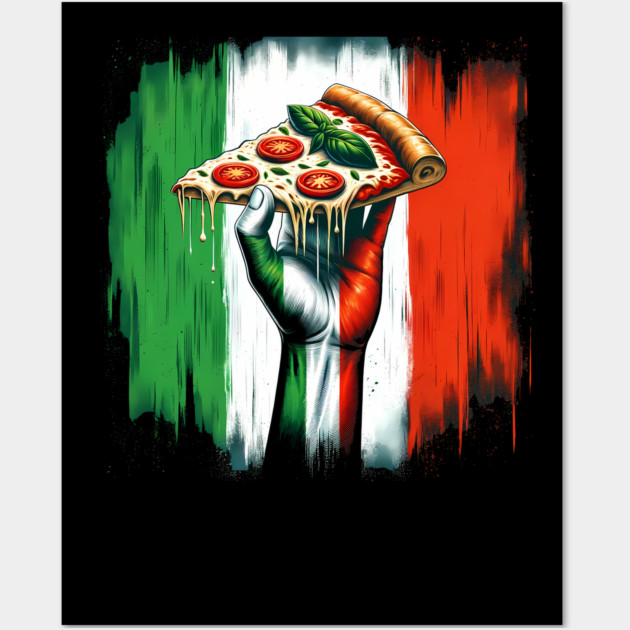 Pizza Lover Italian Flag Colors Wall Art by logiamerch