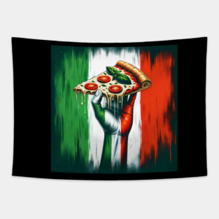 Pizza Lover Italian Flag Colors Tapestry