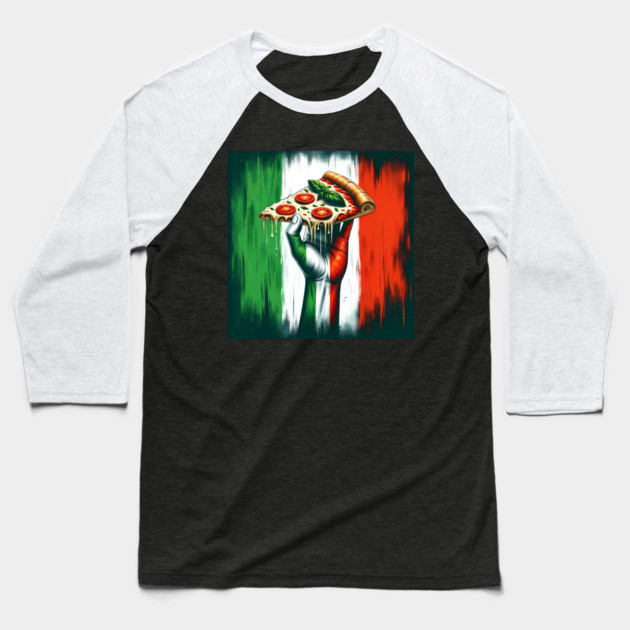 Pizza Lover Italian Flag Colors Baseball T-Shirt by logiamerch