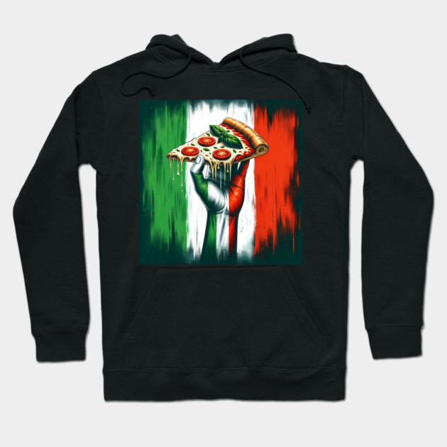 Pizza Lover Italian Flag Colors Hoodie by logiamerch