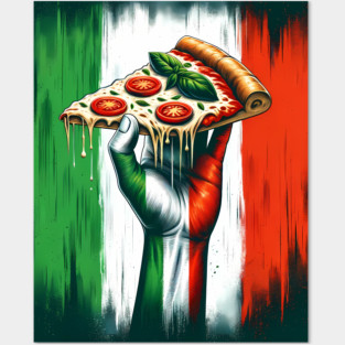 Pizza Lover Italian Flag Colors Posters and Art