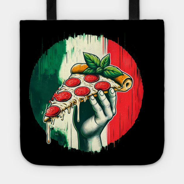 Pizza Lover Italian Flag Colors Tote by logiamerch