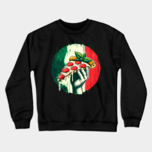 Pizza Lover Italian Flag Colors Crewneck Sweatshirt