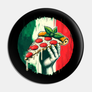Pizza Lover Italian Flag Colors Pin