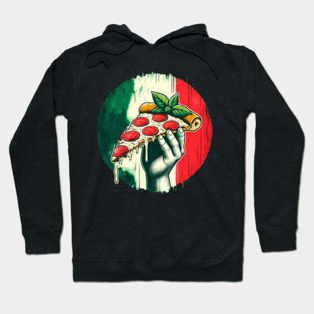 Pizza Lover Italian Flag Colors Hoodie by logiamerch