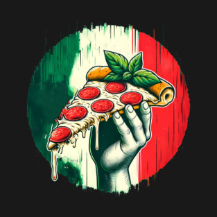Pizza Lover Italian Flag Colors T-Shirt