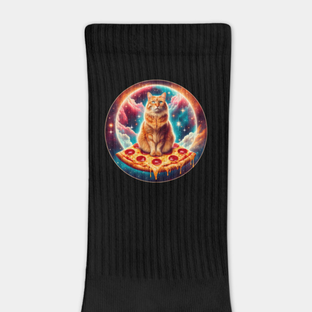 Cat with Pizza in Space, Funny Pizza Lover by logiamerch