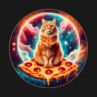 Cat with Pizza in Space, Funny Pizza Lover T-Shirt