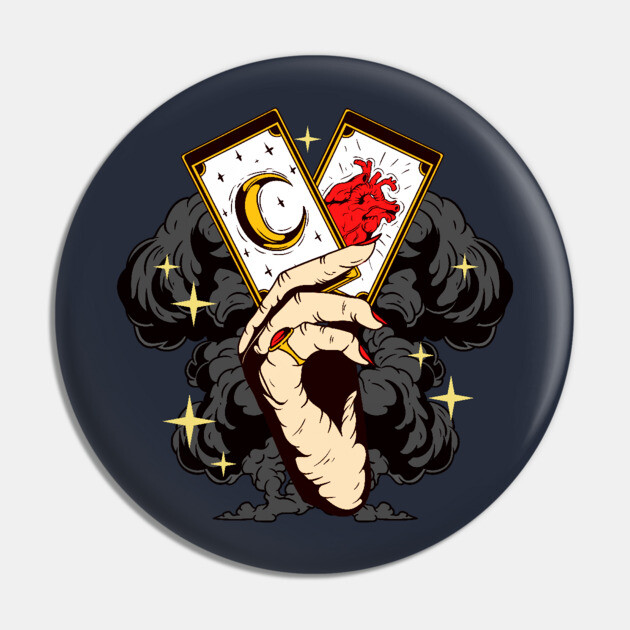 Witchcraft Occult Tarot Cards Halloween Pin by creative