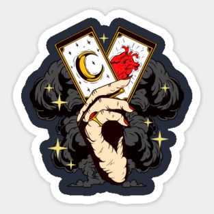 Witchcraft Occult Tarot Cards Halloween Sticker