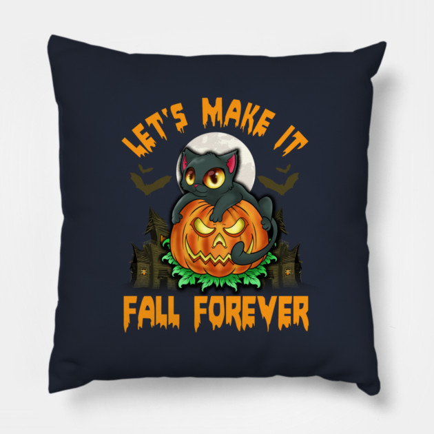 Funny & Cute Cat with Jack o Lantern Halloween Pumpkin Humorous Pillow by creative