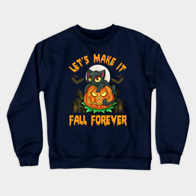 Funny & Cute Cat with Jack o Lantern Halloween Pumpkin Humorous Crewneck Sweatshirt by creative