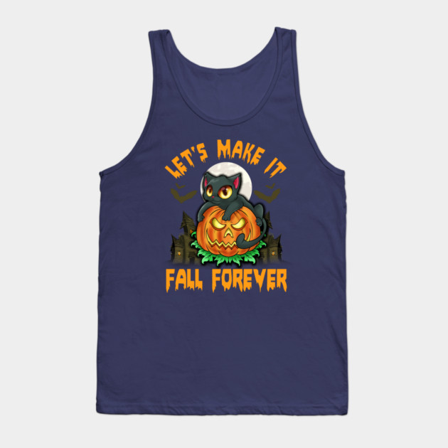 Funny & Cute Cat with Jack o Lantern Halloween Pumpkin Humorous Tank Top by creative
