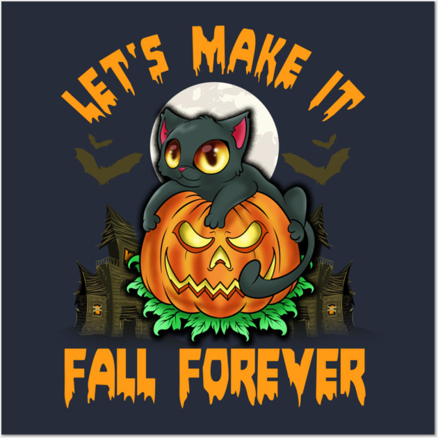 Funny & Cute Cat with Jack o Lantern Halloween Pumpkin Humorous Wall Art by creative