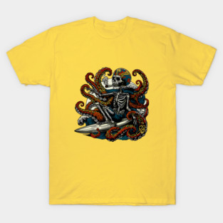 Octopus Surfer Skull T-Shirt